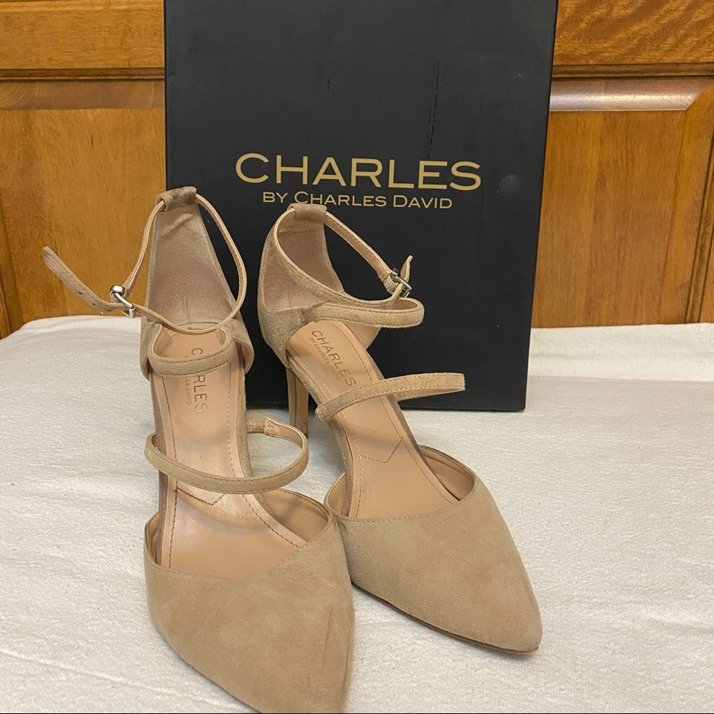 Charles by Charles David tan suede ‘Lena’ heels
